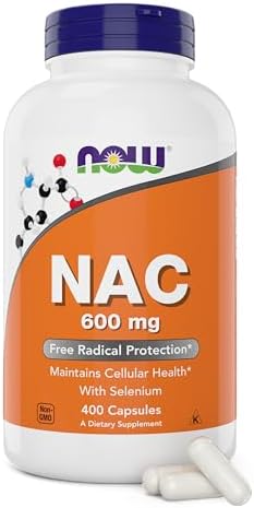 Now NAC 600 mg, 400 Veg Capsules (Вегетарианские капсулы), N-Acetyl Cysteine with Selenium NOW Foods