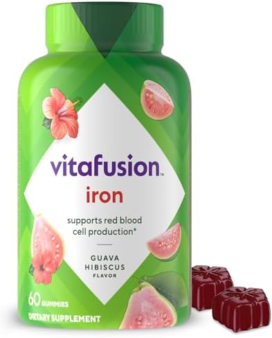 Vitafusion Iron Gummy Vitamin Supplement, Supports Red Blood Cell Production*, Guava Hibiscus Flavor, 30 Servings (Порции), 60 Count Vitafusion