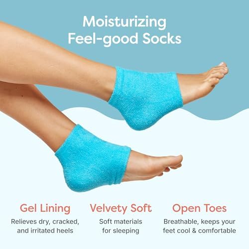 ZenToes Moisturizing Sleep Socks with Vitamin E, Olive Oil and Jojoba Seed Oil to Soften and Hydrate Dry Cracked Heels (Cotton Black, Regular) ZenToes