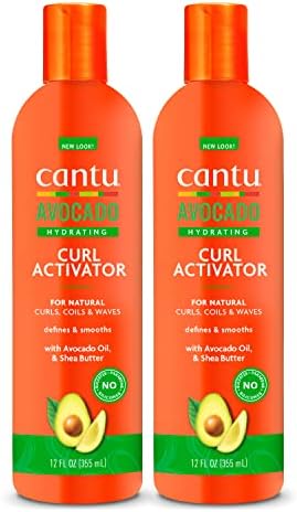 Cantu Avocado Hydrating Curl Activator Cream with Pure Shea Butter, 12 oz (Pack of 2) (Packaging May Vary) Cantu