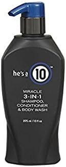 It's a 10 Haircare He's A Miracle 3-in-1 Shampoo, Conditioner and Body Wash, 10 fl. oz. It's a 10 Haircare