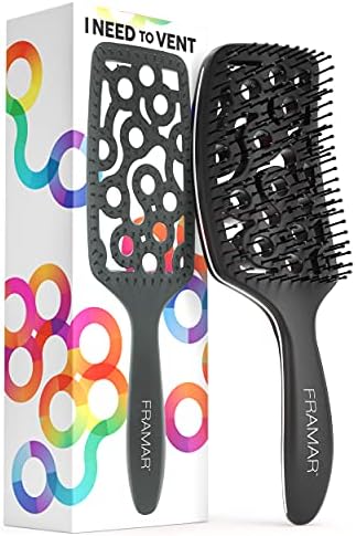 FRAMAR Professional Vented Hair Brush – Paddle Curved Hair Brush For Blow Drying, Wet Paddle Brush for Women Blow Drying FRAMAR