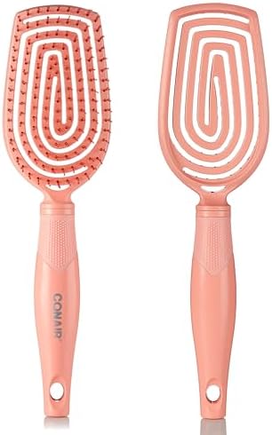 Conair Scalp Care Detangling Flexi Head Paddle Hairbrush - Massager for Curly Hair Conair