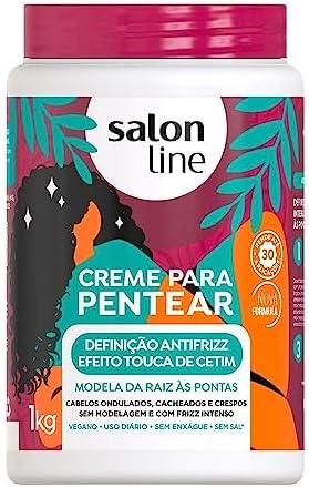 Salon Line - Linha Creme para Pentear - Definicao Antifrizz 1000 Gr - (Combing Cream - Anti-Frizz Definition Net 35.27 Oz) Salon Line