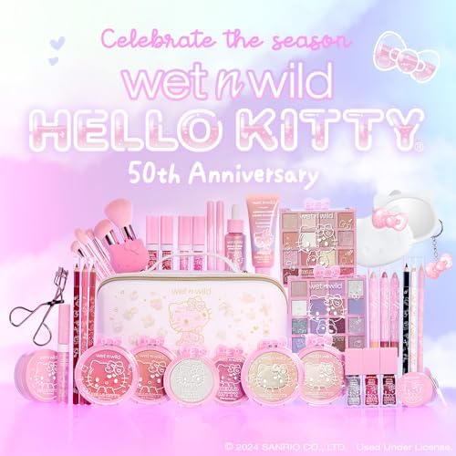 wet n wild Hello Kitty Eye & Face Palette, 2 Bold Richly Pigmented Palettes, Multi-Functional Buildable and Blendable Formula, Cruelty-Free & Vegan - Be Kind Wet n Wild