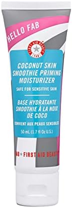 First Aid Beauty Hello FAB Coconut Skin Smoothie Priming Moisturizer, 2-in-1 Moisturizer and Makeup Primer 1.7 Oz. First Aid Beauty