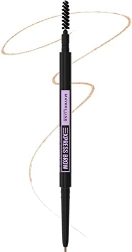 Maybelline Express Brow 2-In-1 Pencil and Powder Eyebrow Makeup, Light Blonde, 1 Count MAYBELLINE