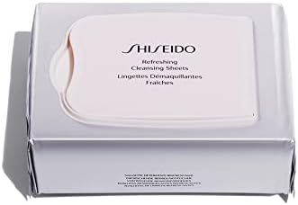 Shiseido Refreshing Cleansing Sheets - 30 Single-Use Sheets - 100% Ultra-Soft Cotton & pH Balanced - Removes Makeup & Oil - Non-Comedogenic, Alcohol & Oil Free Shiseido