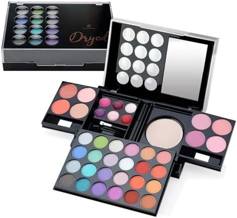 Color Nymph All In One Makeup Palette Set Kit,Portable Travel Makeup Kit for Girls with 24-Colors Eyeshadows Facial Blusher Lip Gloss Pressed Powder Mascara Brushes Mirror Color Nymph