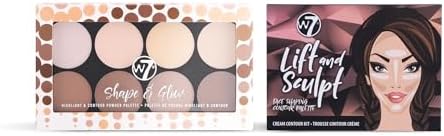 W7 Lift & Sculpt, Shape & Glow Set - 2 Full-Size Face Palettes - Cream Contour & Powder Duo Set W7