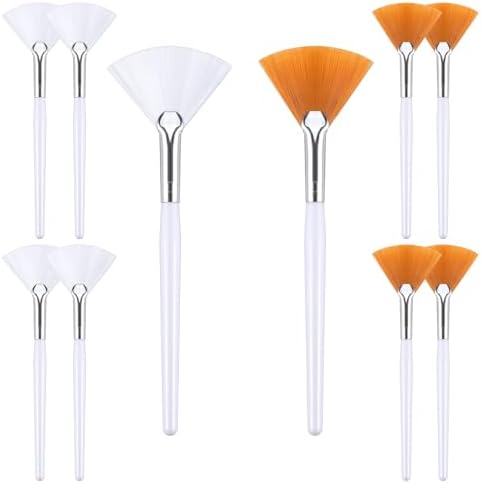 Fan Brushes, 10 Pcs Facial Mask Brushes Soft Makeup Facial Acid Applicator Brushes Apply Evenly Mask Brush Cosmetic Tools for Mud Cream (Крем) COMNICO