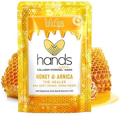 ToGoSpa Hydrating & Moisturizing Hand Mask, Collagen Gel Hand Spa Treatment for Dry Hands, Softens and Heals (Honey + Arnica) ToGoSpa