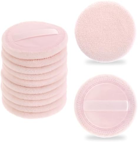 Giantree 12 Pcs Cosmetic Powder Puff for Women, 2.36 Inch Cotton Makeup Face Powder Puffs Soft Round Compact Powder Puffs for Loose Powder, Foundation, Setting Powder, Blush, Body Powder(Pink) Giantree