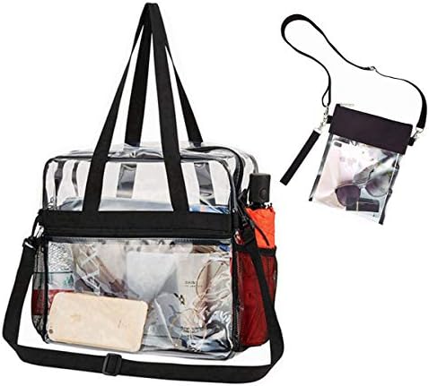 USPECLARE Clear Bag Clear Tote Bag Stadium Approved, Stadium Security Travel & Gym Clear Bag for Work Sports Games Concerts USPECLARE