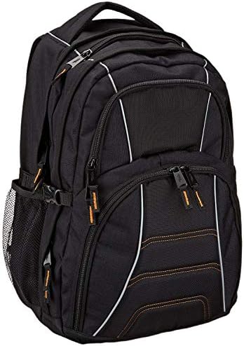 Amazon Basics Laptop Backpack for School, Work, Travel, Fits Up to 17-Inch Laptops, Binders, Black Amazon Basics