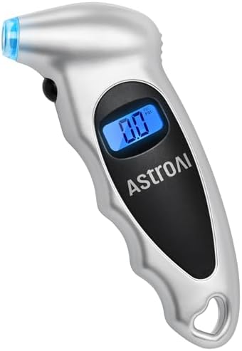 AstroAI Tire Pressure Gauge Digital 0-150PSI (Accurate in 0.1 Increments), 4 Settings Stocking Stuffers for Car Truck Bicycle with Backlight LCD and Presta Valve Adaptor, Blue AstroAI