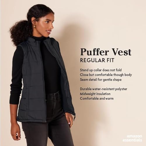 Amazon Essentials Women's Mid-Weight Puffer Vest Amazon Essentials