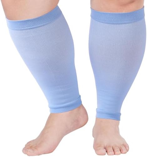 Plus Size Compression Leg Sleeves for Women& Men 15-20mmHg Wide Calf Knee High Leg Sleeves Abodhu