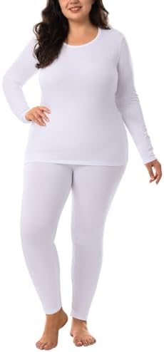 Женская Пижама HOdo HOdo Plus Size Thermal Underwear Long Johns Fleece Lined Base Layer Top and Bottom Sets 1X-5X HOdo