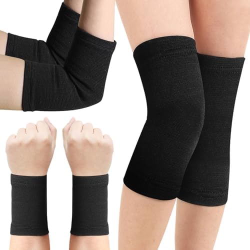 1 Set Elbow Compression Sleeve and Knee Sleeves Wrist Compression Sleeve for Elbow Knee Wrist Support Pain Relief for Running,Fitness, Sport, Weightlifting AEXHOT