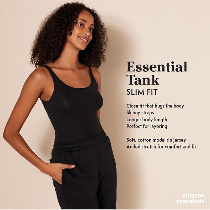 Женская Майка Amazon Essentials Slim-Fit Тонкие Ремешки, Набор из 2-х Штук Amazon Essentials