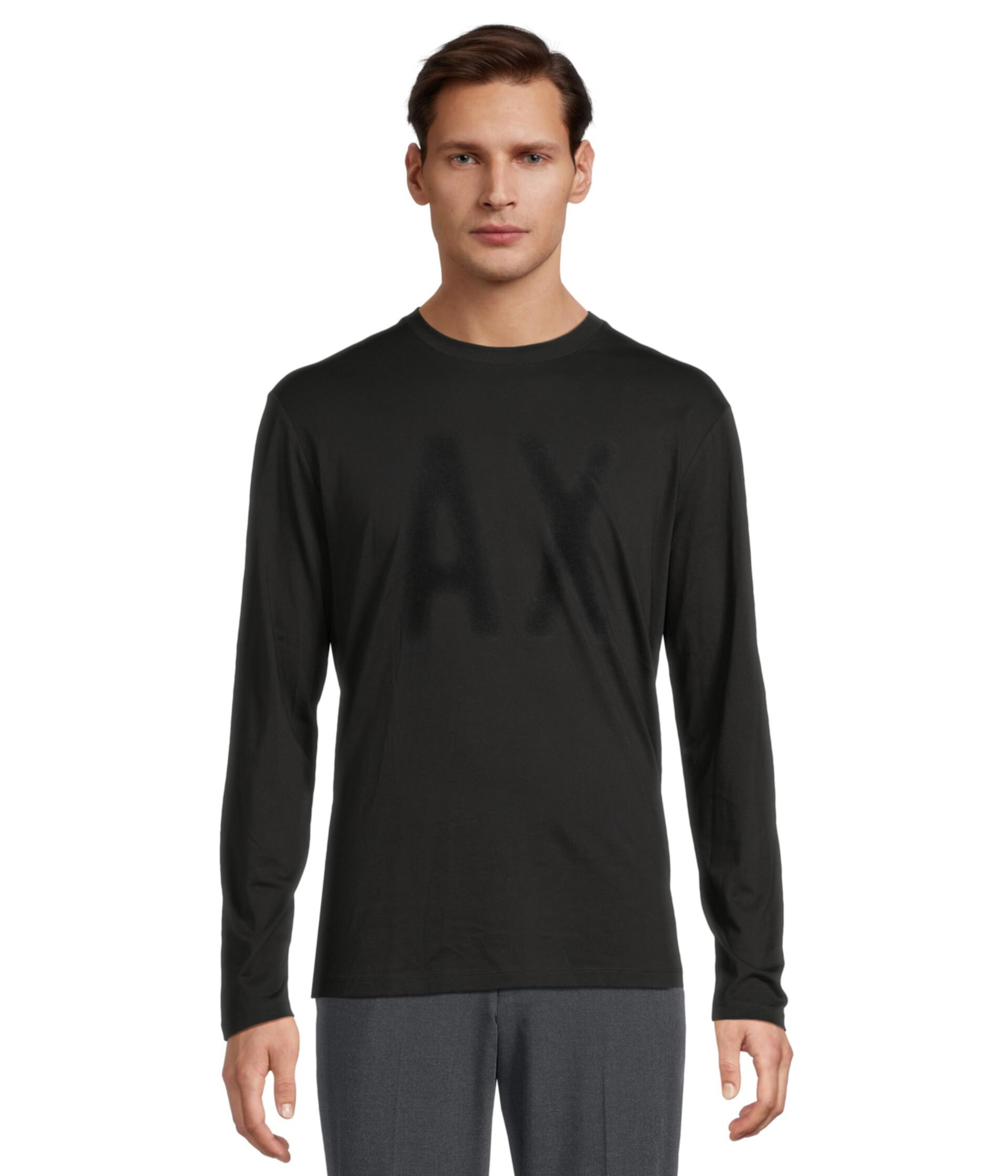 Мужская Футболка AX ARMANI EXCHANGE Long Sleeve Tee с Логотипом AX ARMANI EXCHANGE