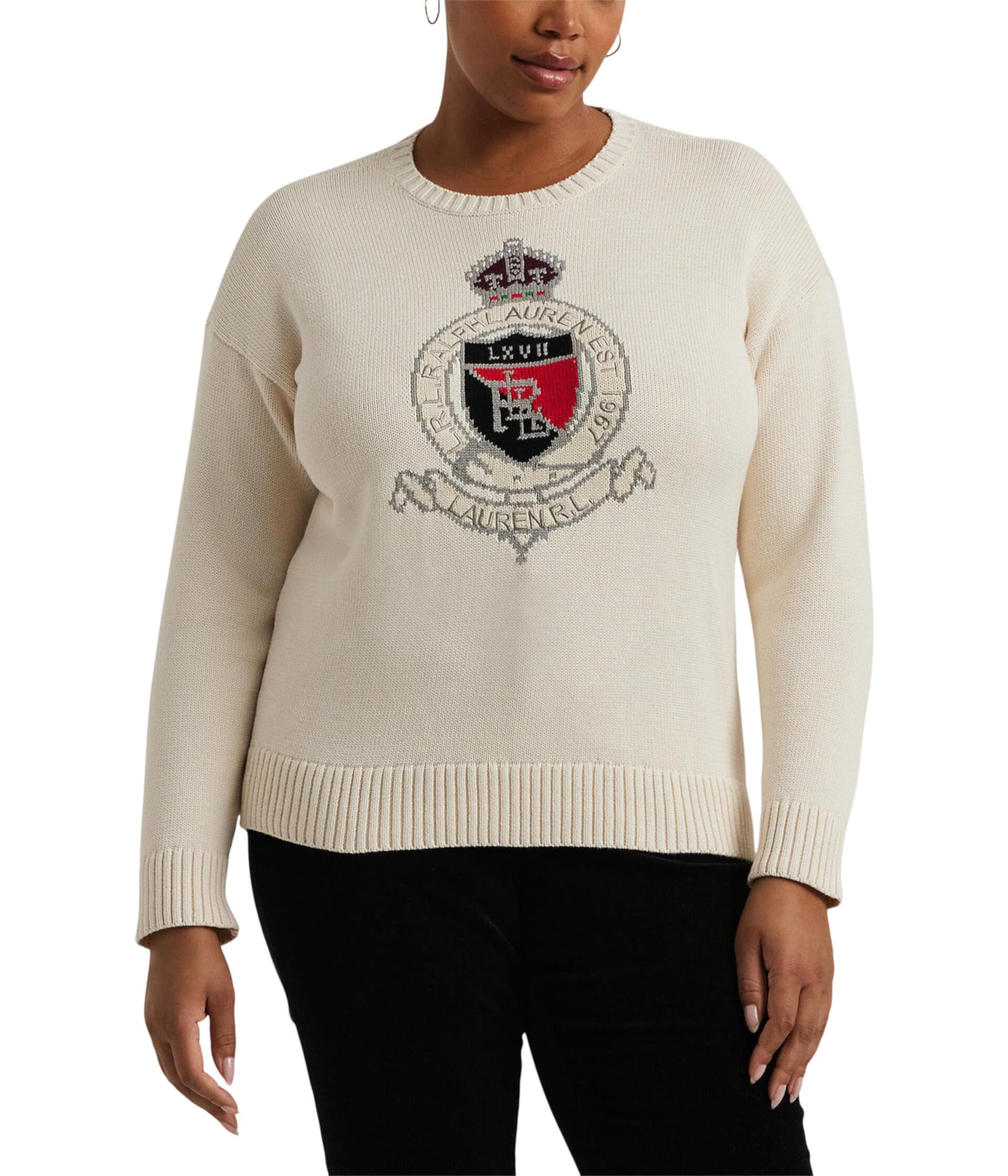 Женский Свитер LAUREN Ralph Lauren Intarsia-Knit Crest LAUREN Ralph Lauren