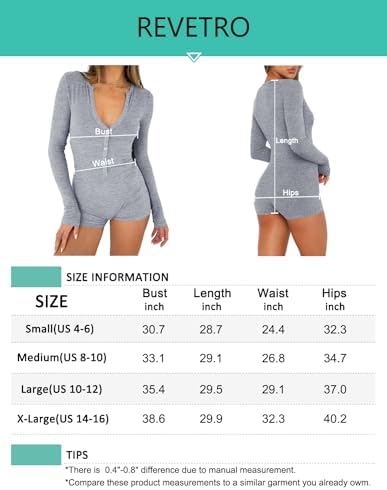 Женский Комбинезон REVETRO REVETRO Women's 2024 Spring Sexy V Neck Long Sleeve Shorts Romper Y2k One Piece Jumpsuit Bodycon Pajama Set Gym Bodysuit REVETRO