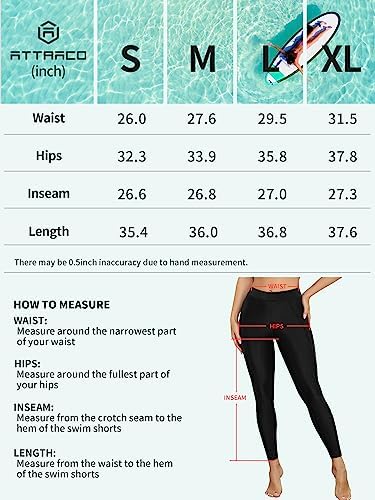 Женские Плавки ATTRACO Леггинсы для Плавания с Карманами Высокая Талия ATTRACO