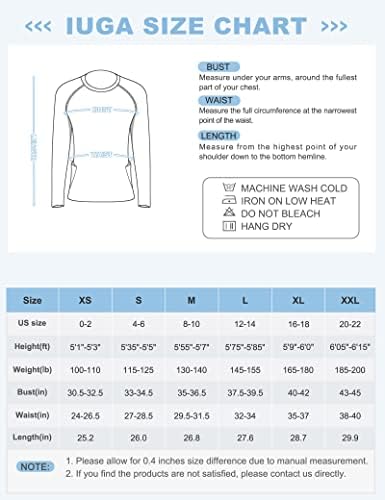 Женский Рашгард IUGA UPF 50+ SPF UV Защита Долгий Рукав Топы для Тренировок с Карманами Сухое Подходящее Ходьба Плавание Футболка IUGA