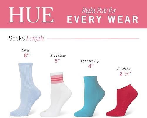 HUE Women's Air Cushion Crew Sock 3 Pair Pack Hue