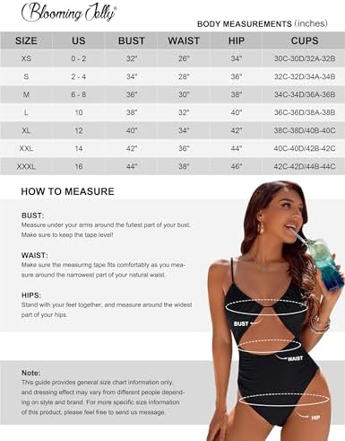 Blooming Jelly Womens One Piece Swimsuit Tummy Control Bathing Suit Sexy Flattering Cheeky High Cut Out Cute Ladies Swimwear Blooming Jelly