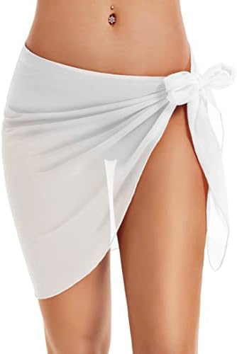 Swimsuit Coverups for Women Sarong Beach Bikini Wrap Sheer Short Skirt Chiffon Scarf for Swimwear CHICGAL