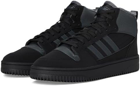 adidas Unisex Break Start Mid Top Winterized Basketball Sneaker, Black/Grey/Black, 7.5 US Men Adidas