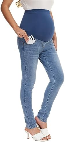 HOFISH Women's Support Skinny Jeans Over The Belly Utimate Comfort Stretchy Pregnancy Denim Pants Hofish