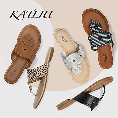 Женские Сандалии на плоской подошве katliu Flip Flop Dressy Thong Katliu