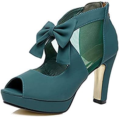 Женские Босоножки на каблуке GATUXUS GATUXUS Open Toe Platform High Heel Shoes Bows Strappy Sandals GATUXUS