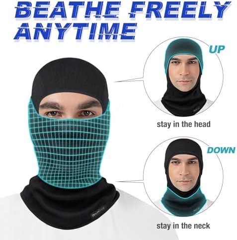 Balaclava Ski Mask (with Breathable Holes) Windproof Winter Fleece Neck Face Warmer for Men&Women Otxnirey