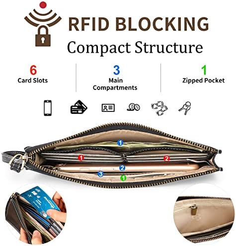 Женский кожаный кошелек с RFID-защитой и большим объемом на 45 отделений для кредитных карт Gaekeao