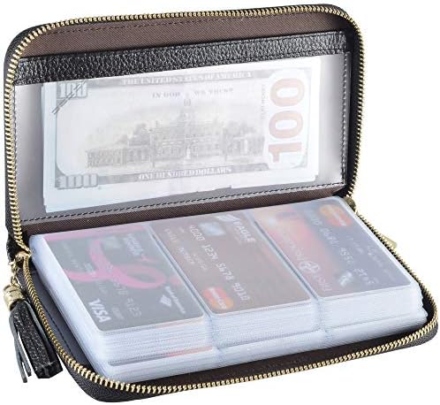 Кардхолдер Easyoulife Credit Card Holder Wallet Womens Zipper Leather Case Purse RFID Blocking Easyoulife