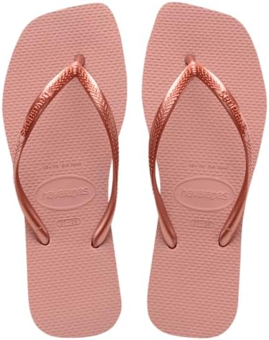 Женские резиновые шлепанцы Havaianas Slim Square Solid с логотипом на тонком ремешке Havaianas