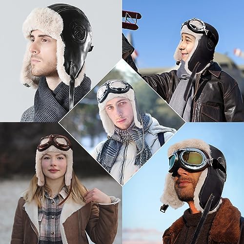 Шапка ушанка Peicees Aviator Hat with Goggles Peicees