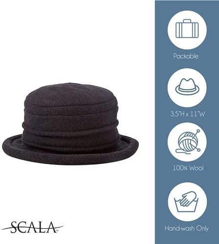 Панамы SCALA Scala Women's Packable Boiled Wool Cloche SCALA