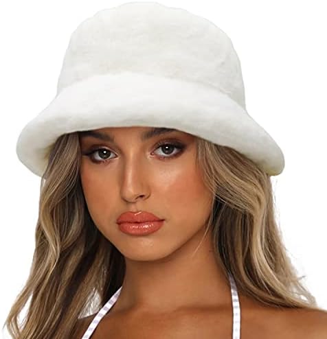 Панама Sydbecs Winter Bucket Hat Fluffy Faux Fur Fisherman Cap Sydbecs