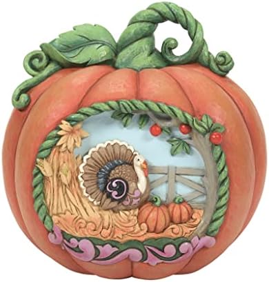 Enesco Jim Shore Heartwood Creek Fall Harvest Pumpkin with Scene Figurine, 8.46 Inch, Multicolor Enesco