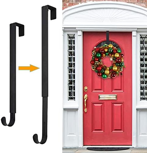 Wreath Hanger,Easter Decorations Adjustable Wreath Hanger for Front Door Decor from 14.9-25",Over The Door Hooks Organizer 20 lbs Larger Door Wreath Hanger Christmas Wreaths Decorations Hook HEYHOUSE