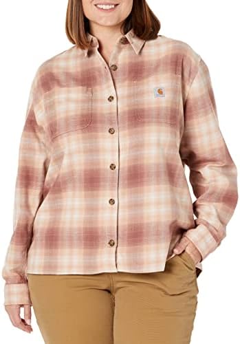 Carhartt Women's Rugged Flex Loose Fit Midweight Flannel Long-Sleeve Plaid Shirt Carhartt