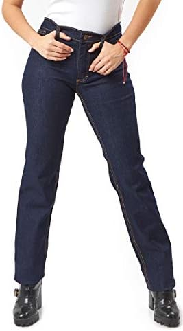 Kolossus Women Cotton Blend Super Stretch Work Jeans with Triple Seams - Boot Cut - Mid Rise - Workwear Kolossus