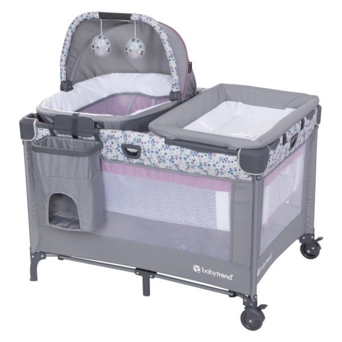 Baby Trend Nursery Den Playard with Rocking Cradle - Daisy Pink Visit the Baby Trend Store