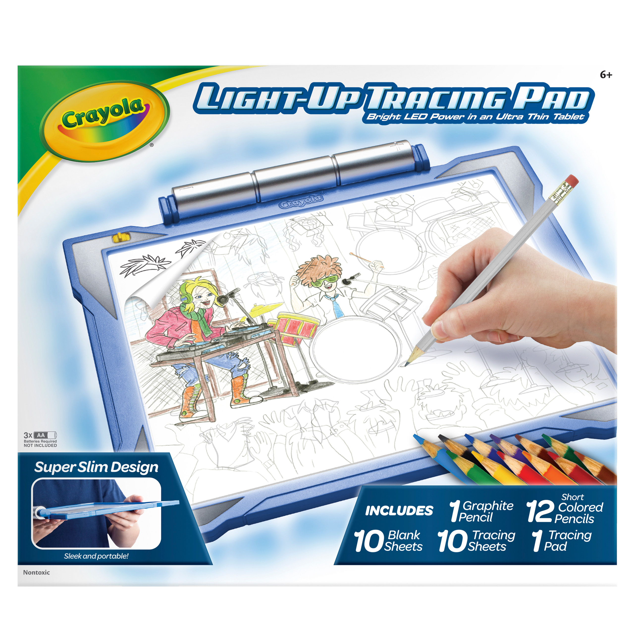 Crayola Light-Up Tracing Pad, Blue, Art Set, Holiday Toy, Gifts for Girls & Boys, Beginner Child Crayola